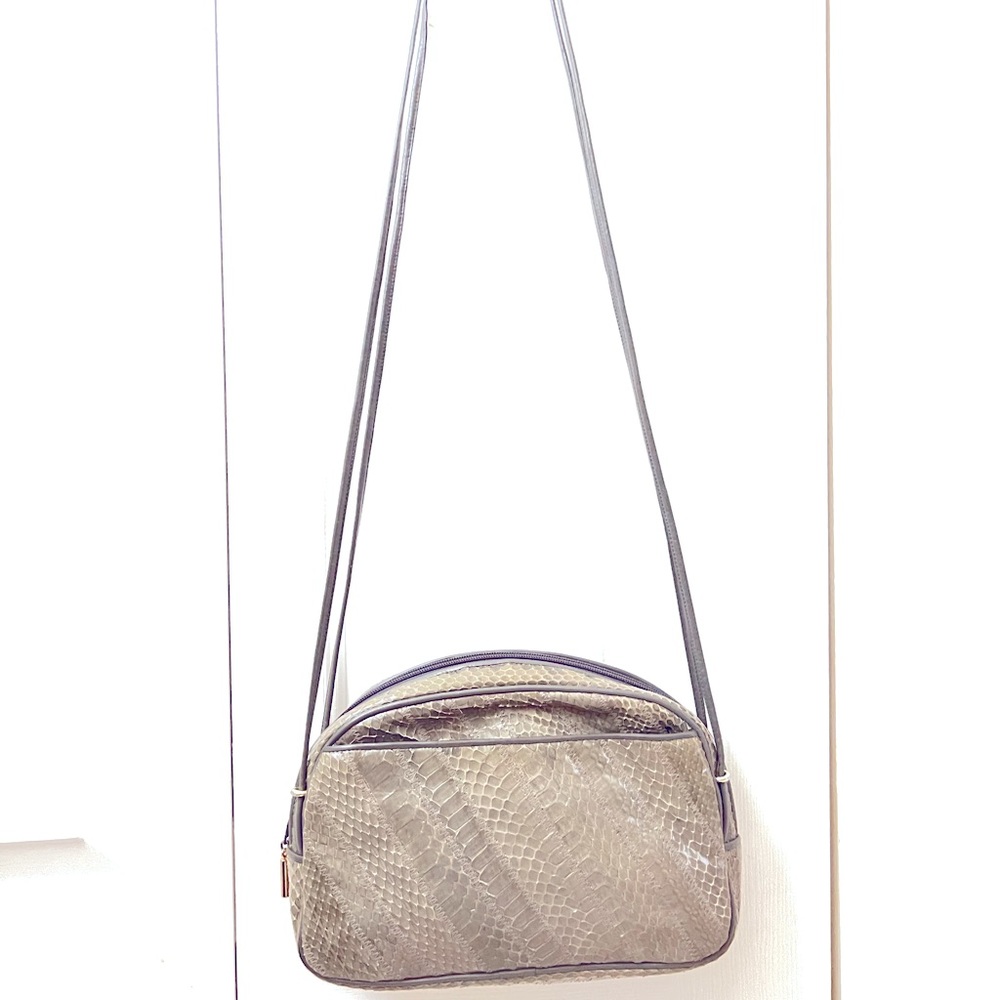 Exquisite Vintage MEYERS USA SnakeSkin Crossbody Bag, grey gray